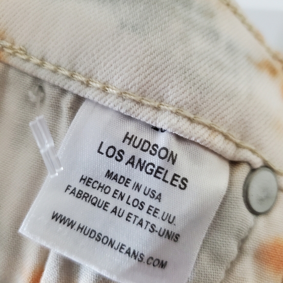 NEW Hudson Gray Orange Tye Dye Skinny Stretch Denim Jeans Women's Size 26 XSmall - Picture 4 of 7